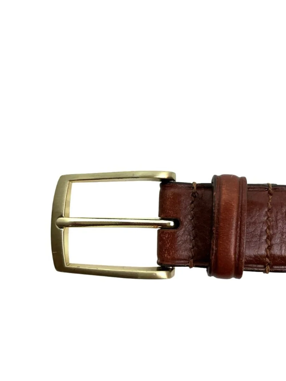 Banana Republic Leather Belt With Gold-Tone Buckle Mens 38 Brown